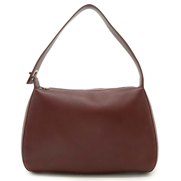 Cartier shoulder bag leather burgundy red